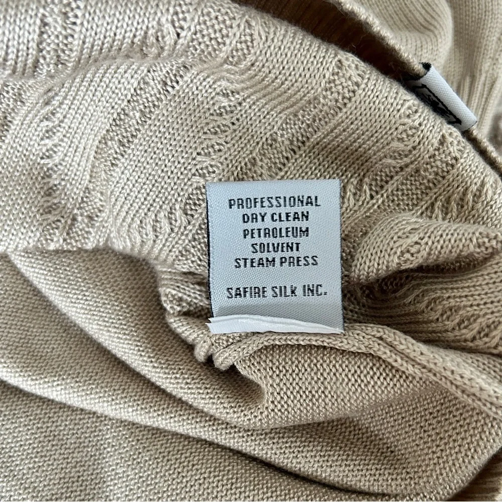 Stacy Adams‎ I Men's Tan Cable Knit 1/4 Zip Sweater I XL I Elbow Patches I Golf